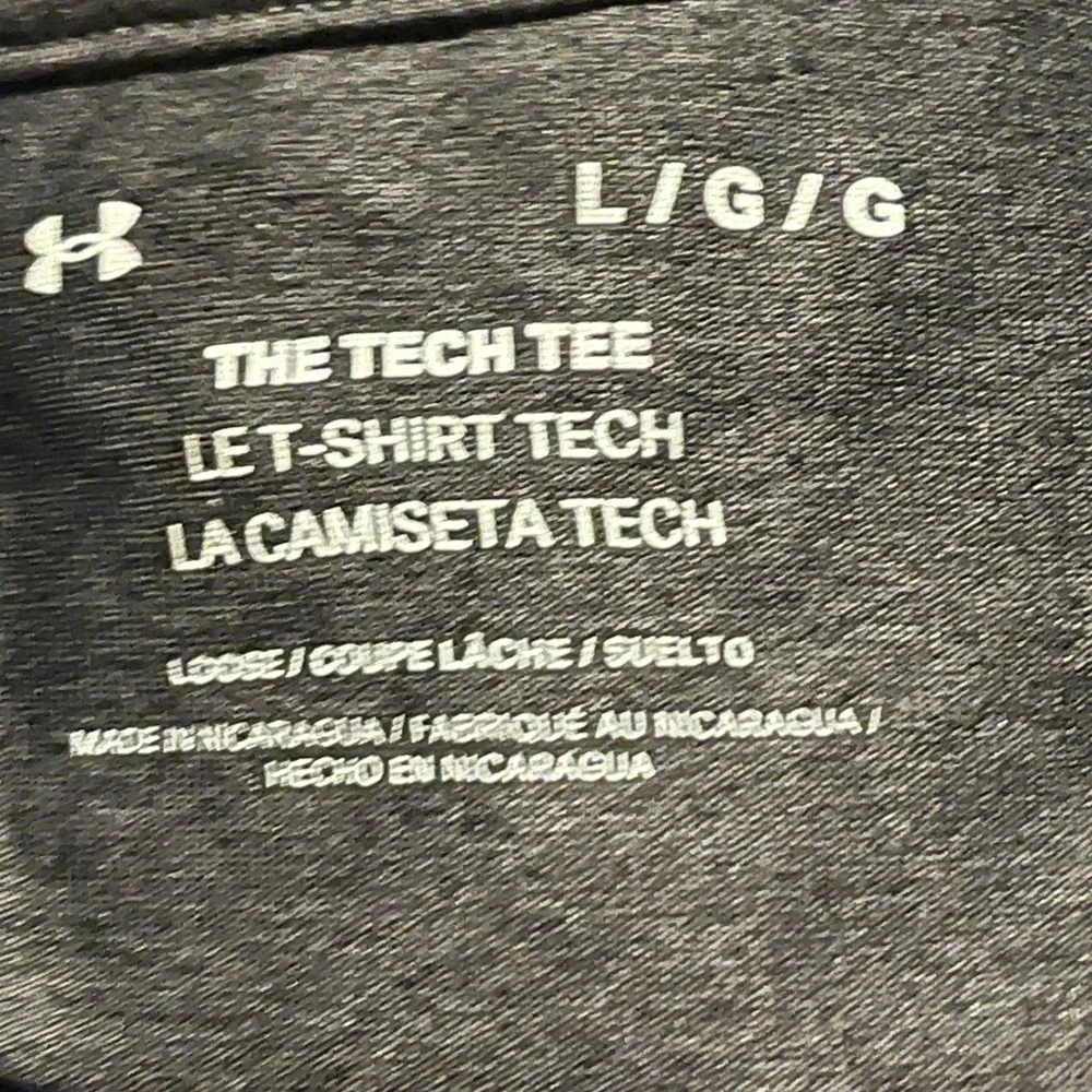 Under Armour Mens Tech Tee Short Sleeve Charcoal Gray Heather Loose‎ Fit Large